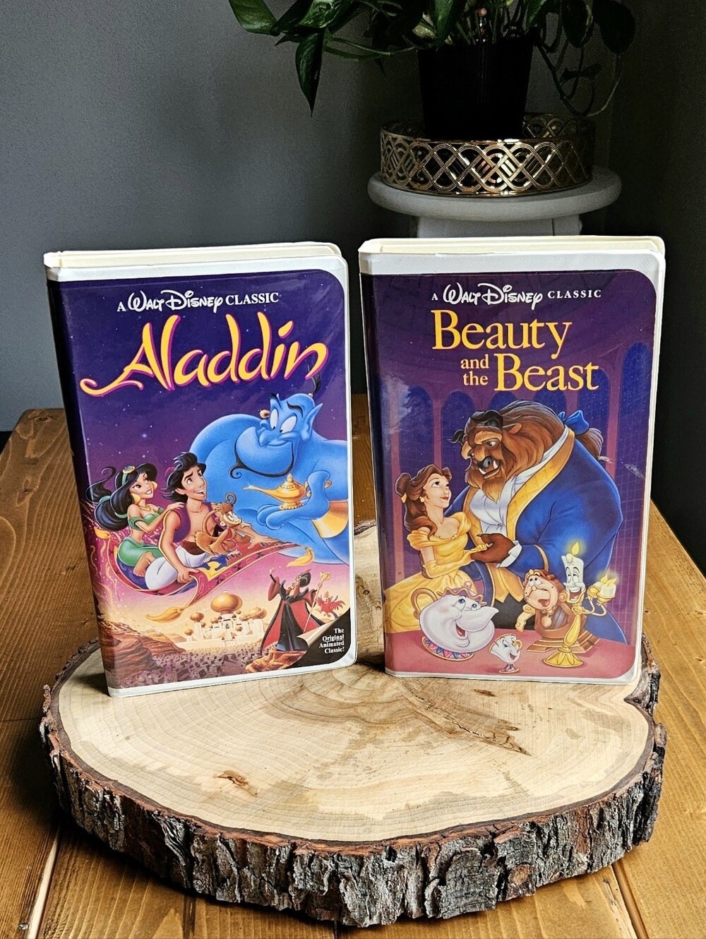 Disney Black Diamond VHS Lot - Beauty and the Beast & Aladdin - Untested AS IS